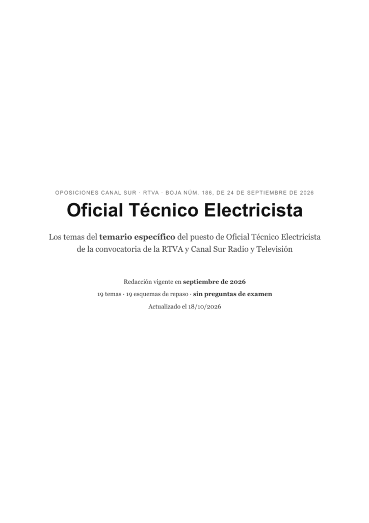 Portada del temario específico de Canal Sur