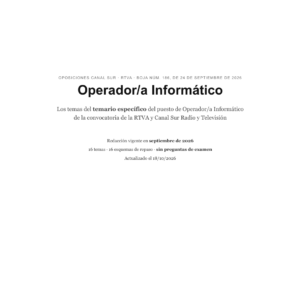 Portada del temario específico de Canal Sur