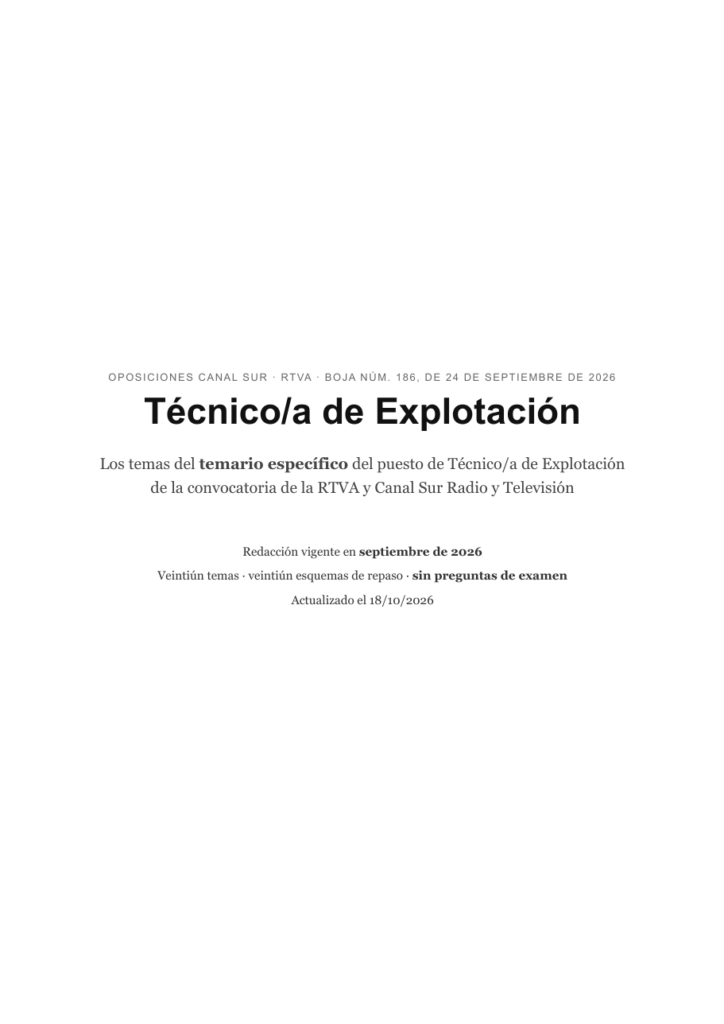 Técnico/a de Explotación · Canal Sur