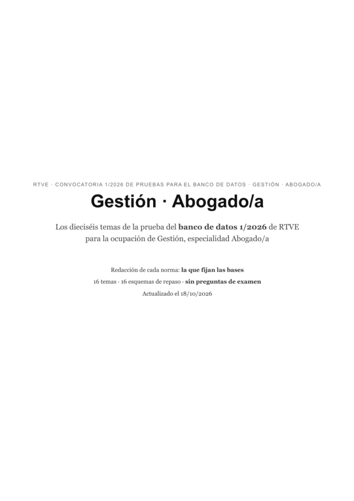 Gestión · Abogado/a · Temario específico