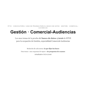 Gestión · Comercial-Audiencias · Temario específico