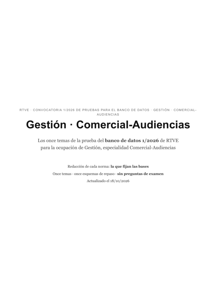 Gestión · Comercial-Audiencias · Temario específico